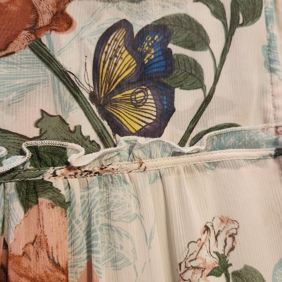 Anthropologie Maeve Maravilla floral/butterfly tiered maxi dress - Picture 7 of 8